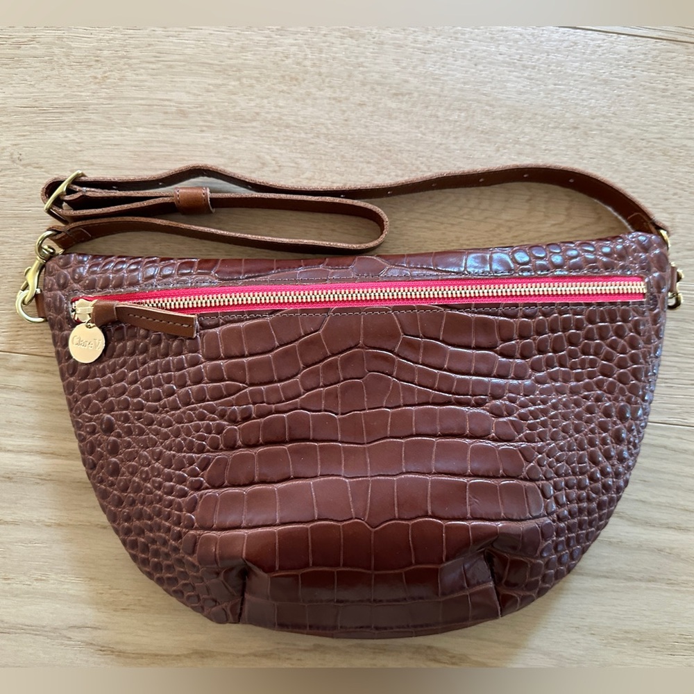 Clare V Grande Fanny in Cuoio Croco! NWOT